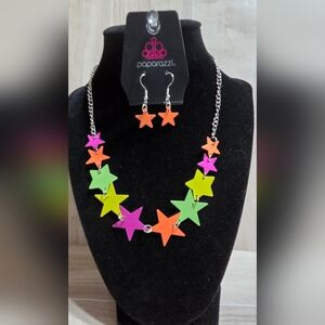 Paparazzi Neon Star Chain Set - Orange, Pink, Green, Yellow